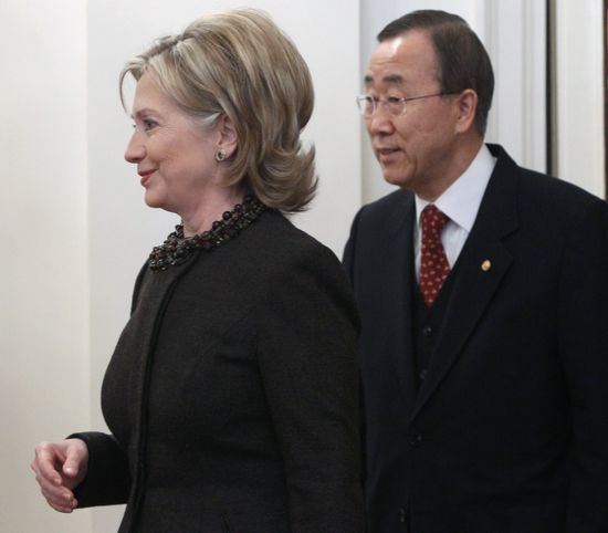 Hillary Clinton and Ban Ki-moon