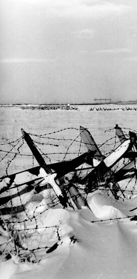 Antitank obstacles in the outskirts of Leningrad