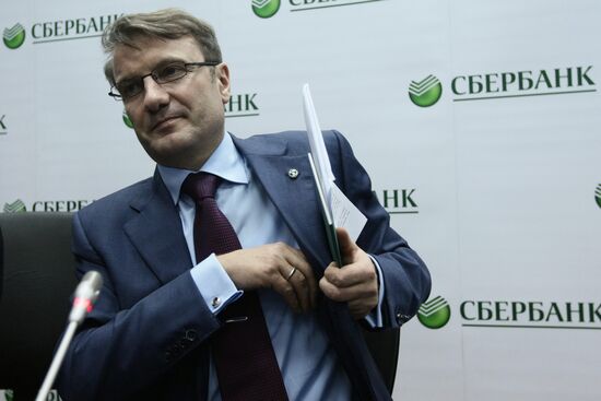 Sberbank's President German Gref gives news conference