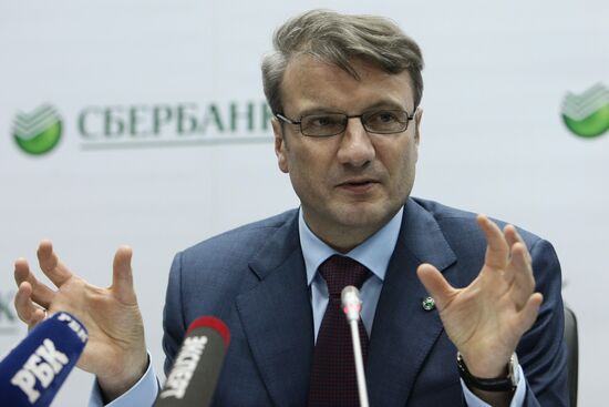 Sberbank's President German Gref gives news conference