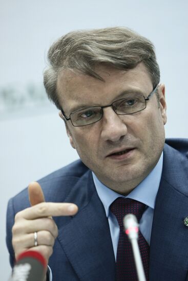 Sberbank's President German Gref gives news conference