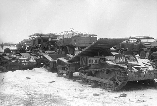 Destroyed Nazi equipment in the vicinity of Solnechnogorsk