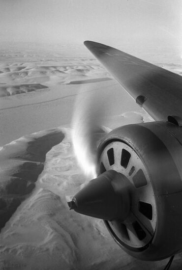 Airplane above Arctic
