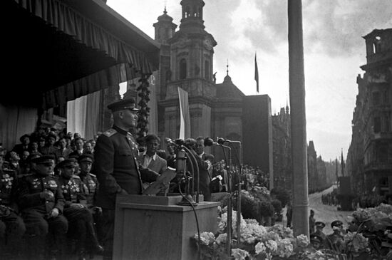 Marshall of the Soviet Union Konev in Prague