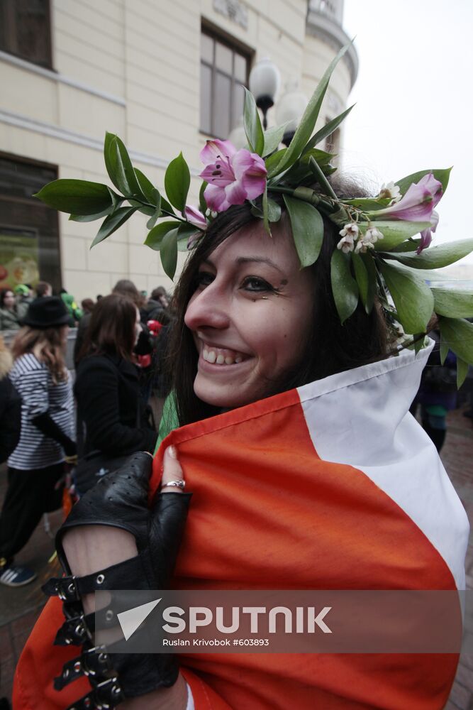 St. Patrick's Day parade in Moscow