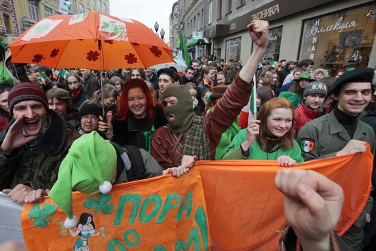 St Patrick's Day parade in Moscow