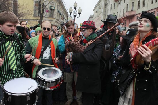 St Patrick's Day parade in Moscow