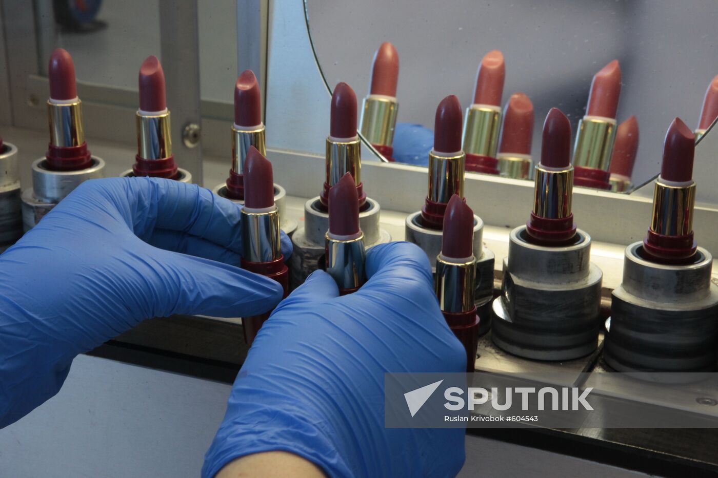 Producing lipstick in Oriflame factory
