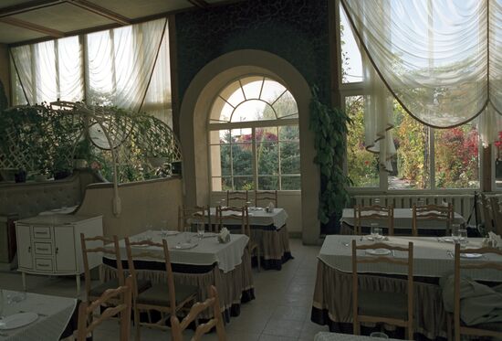 In a hall of restaurant "Rendezvous"