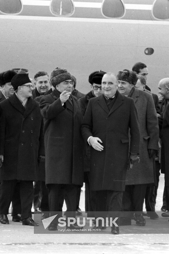 Leonid Brezhnev and Georges Pompidou