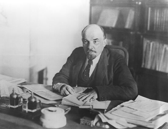 Vladimir Lenin in his study, 1918