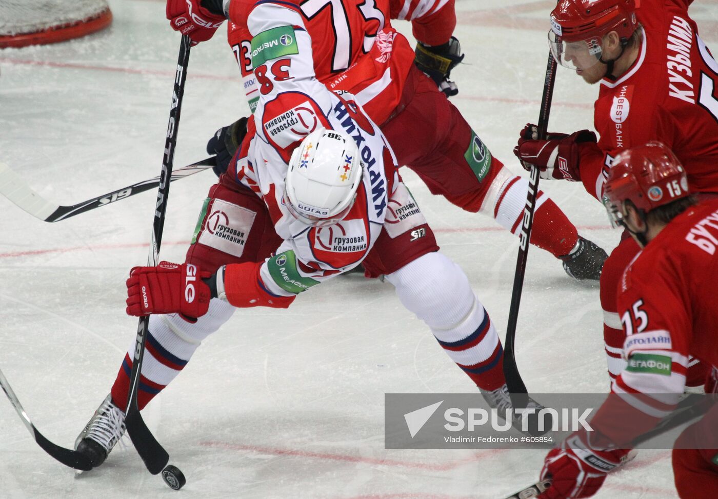 Ice hockey. Kontinental Hockey League. Playoff. Spartak vs. Lokomotiv