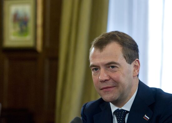 Dmitry Medvedev meets with Hamad Bin Jassim Bin Jabor Al Thani