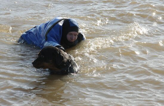Drowning man being rescued