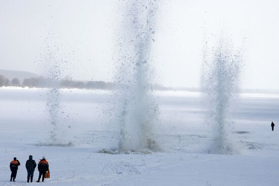 Ice explosions in Tatarstan