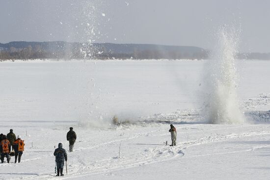 Ice explosions in Tatarstan