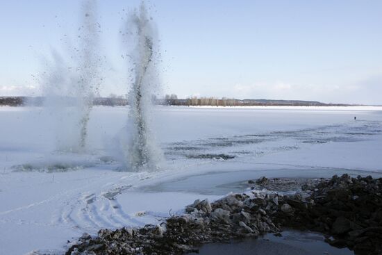 Ice explosions in Tatarstan