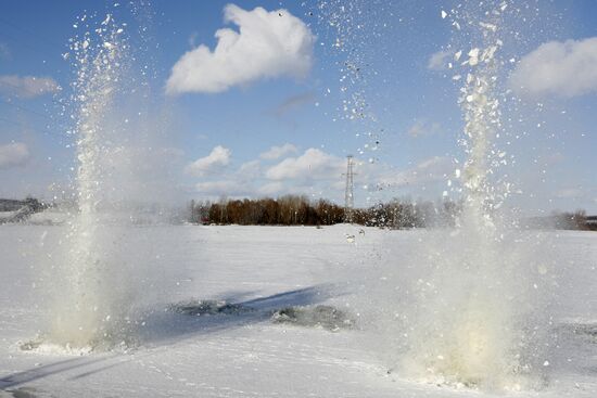 Ice explosions in Tatarstan