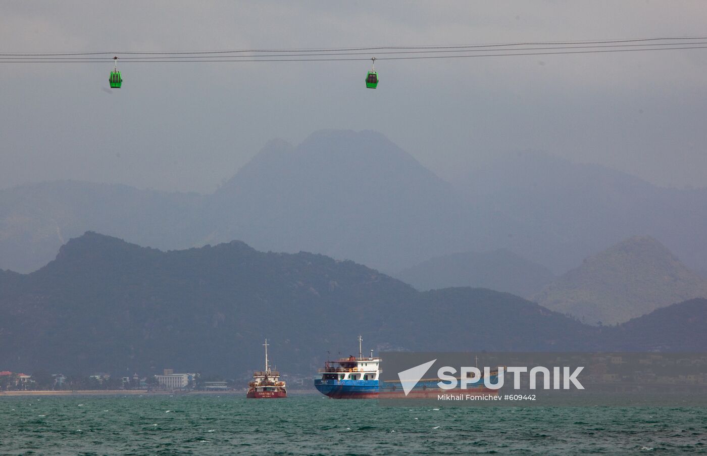 View on the longest aerial railway in Asia
