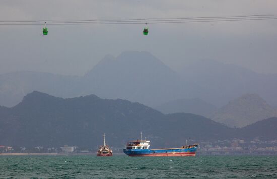 View on the longest aerial railway in Asia