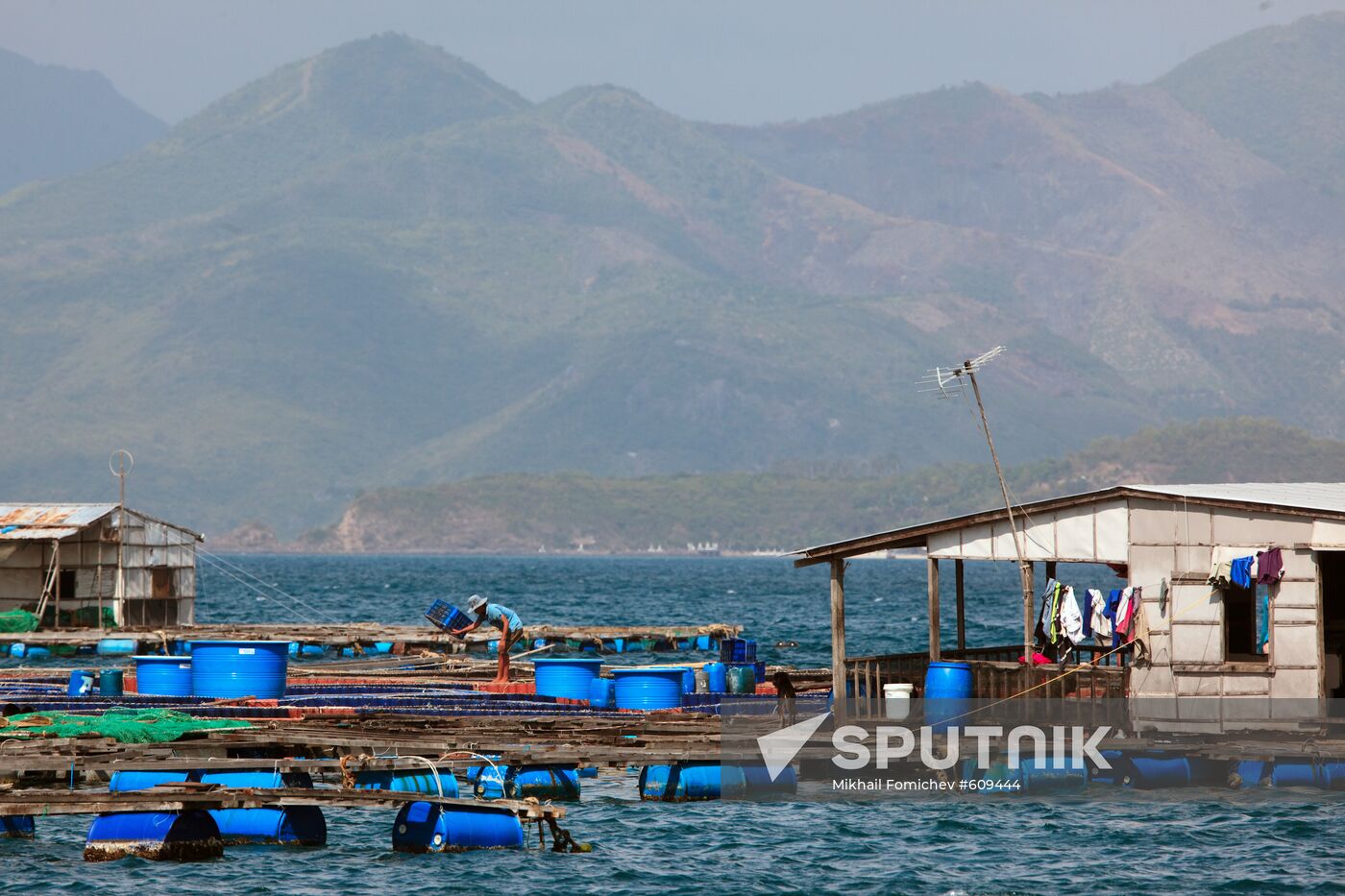 Fishing village on water