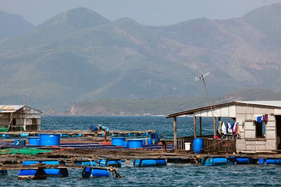 Fishing village on water