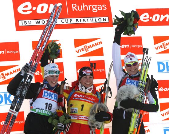 Women's 12.5 km mass start winners