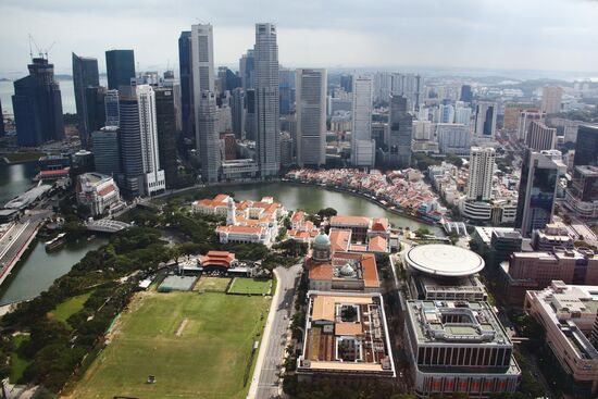 View on City towers and old and new Parliaments