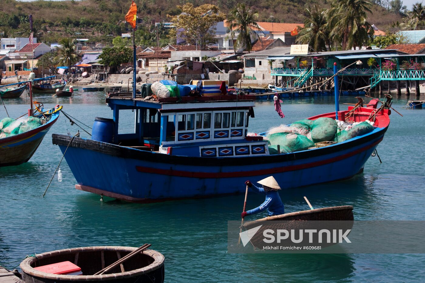 Fishing village on water
