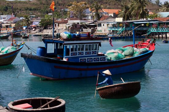 Fishing village on water