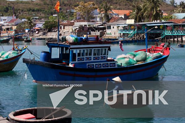 Fishing village on water