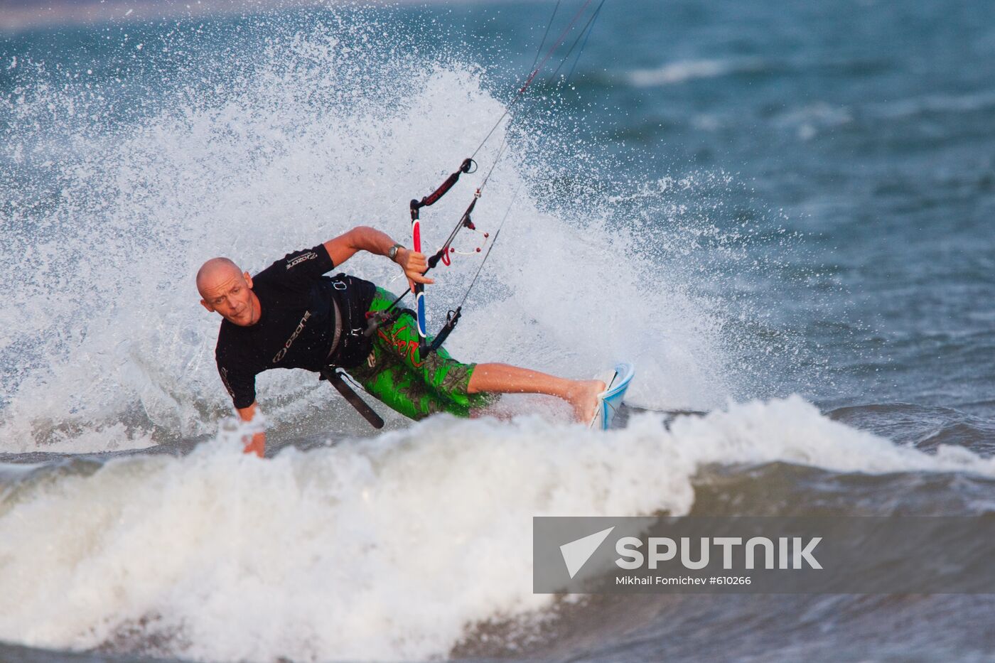 Sky surfer lands on water