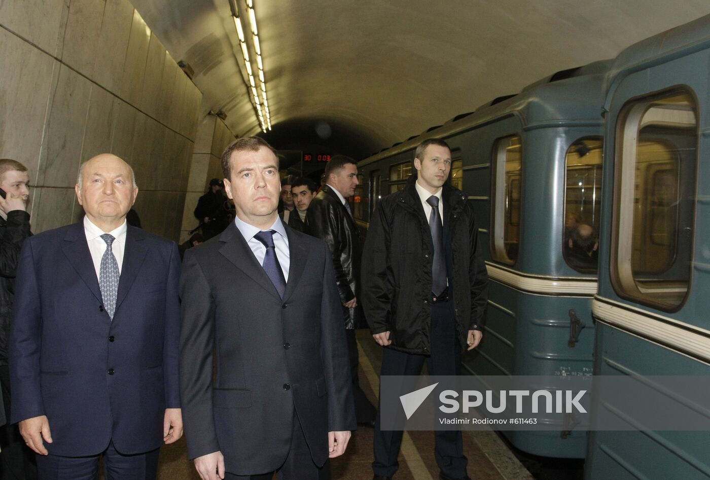 Dmitry Medvedev visits Lubyanka metro station