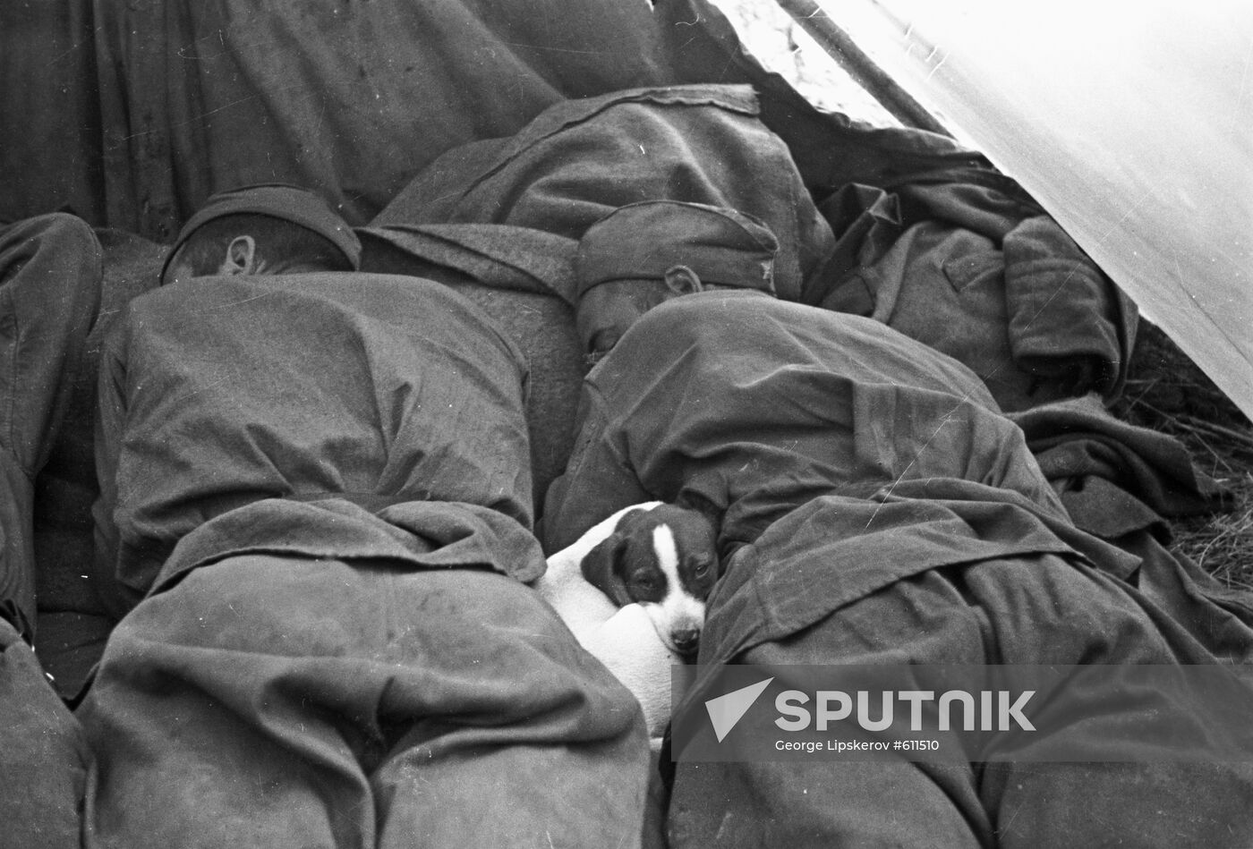 Soldiers sleep after fighting