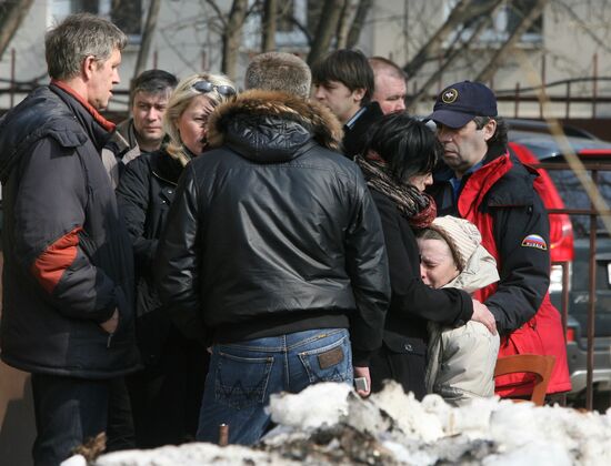Relatives of people killed in terrorist acts in Moscow's metro
