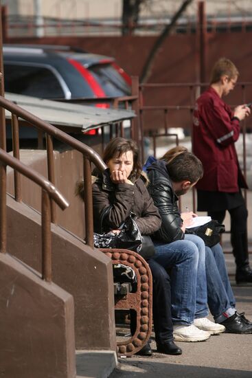 Relatives of people killed in terrorist acts in Moscow's metro