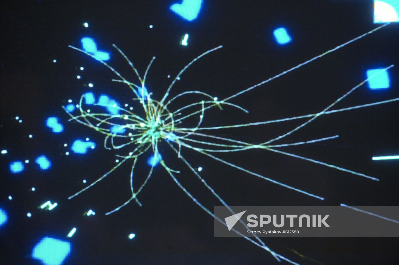 Particles trajectories in detector