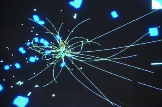 Particles trajectories in detector
