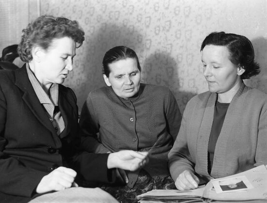 Elena Tereshkova and workers of factory "Krasniy Perekop"