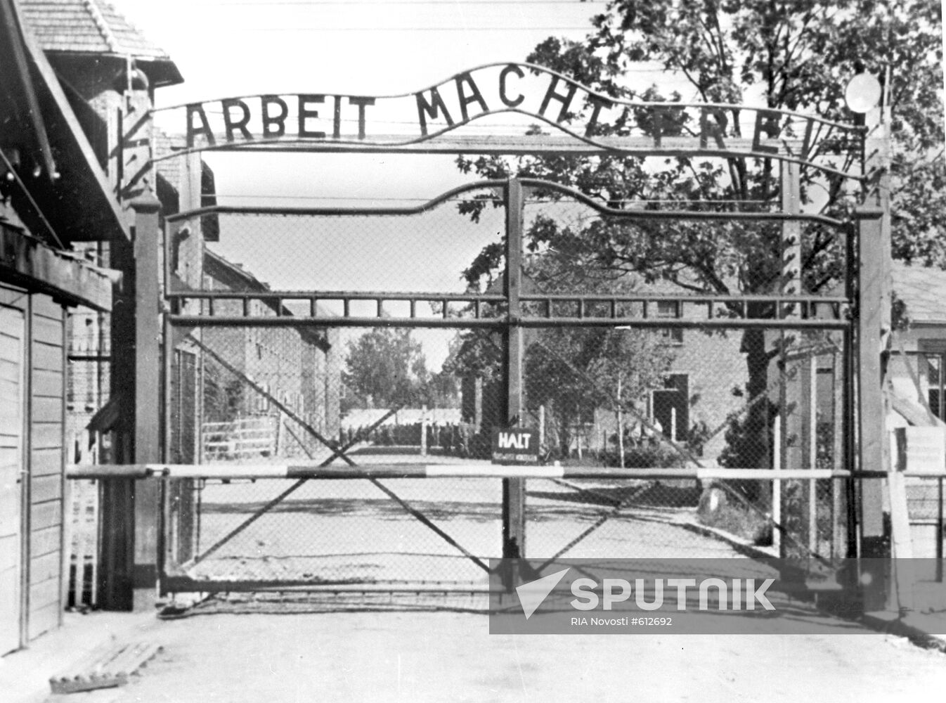 Entrance of Oswiecim concentration camp