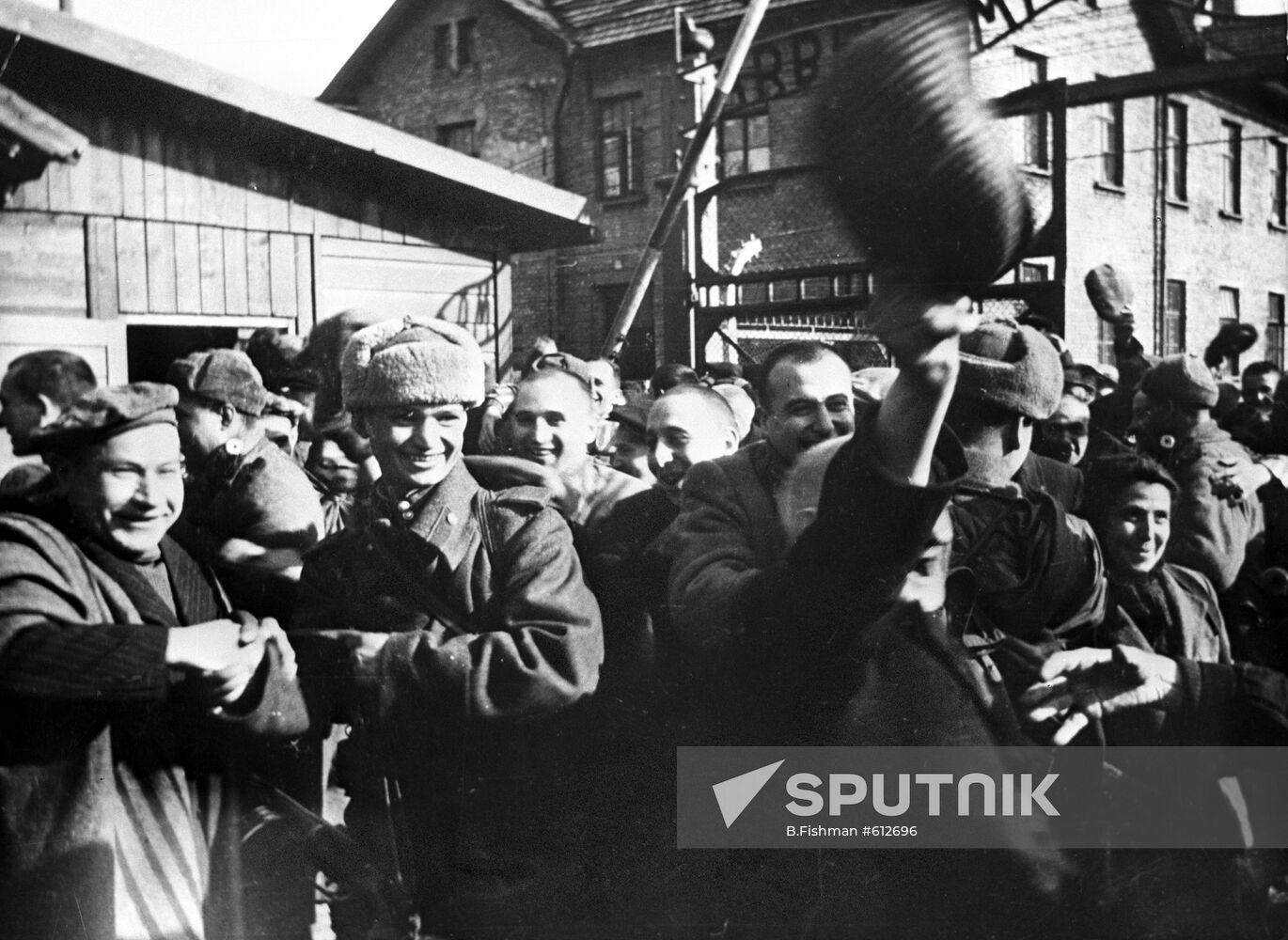 Prisoner's of Oswiecim at first minutes after release