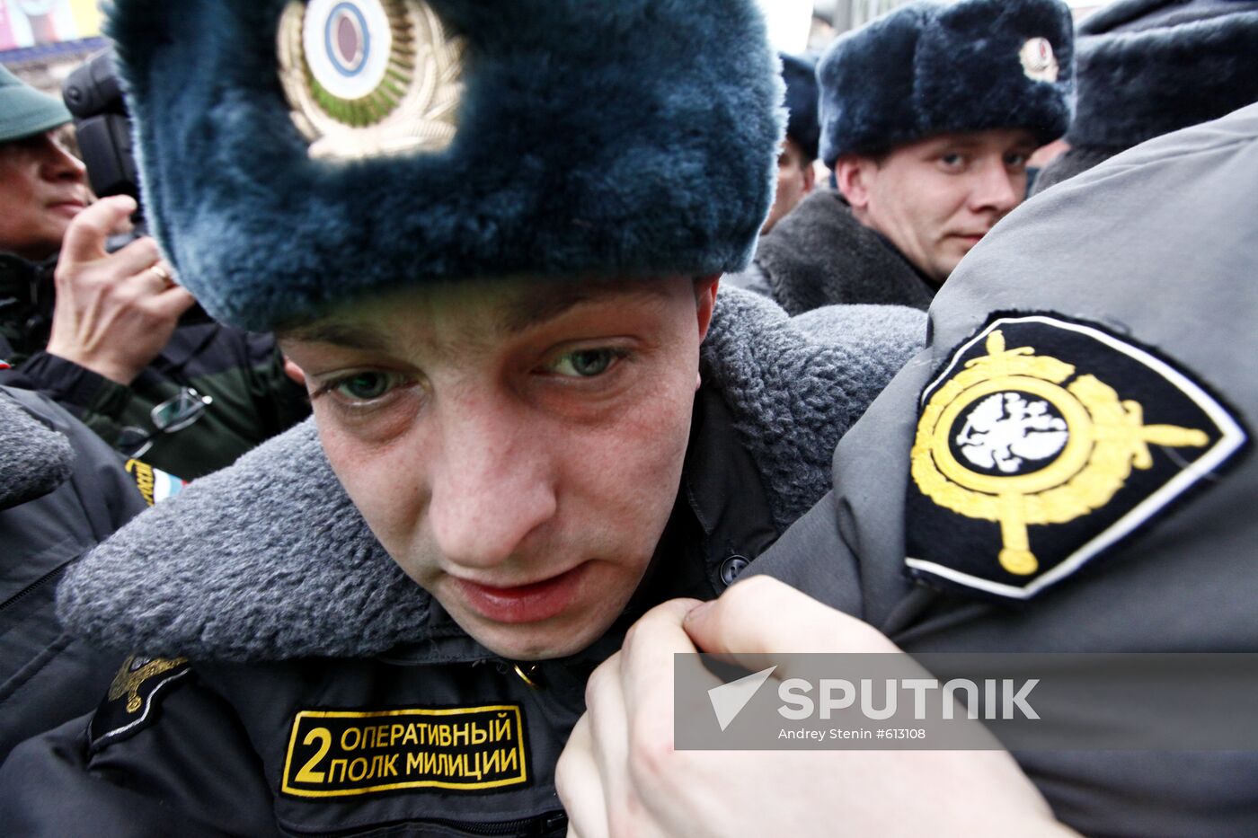 Police cordon off Moscow's Triumfalnaya Square