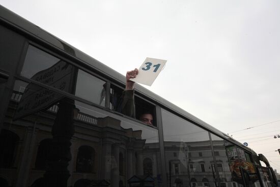 Unauthorized rally participants apprehended in St Petersburg
