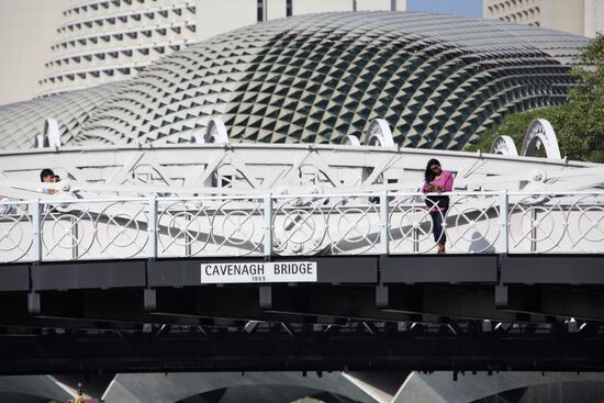 Cavenagh bridge and theatre "Esplanade"