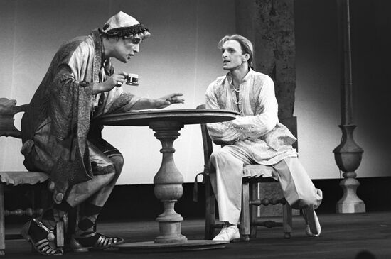 Scene from play The Mistress of the Inn