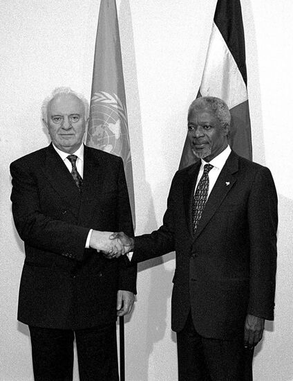 Eduard Shevardnadze and Kofi Atta Annan