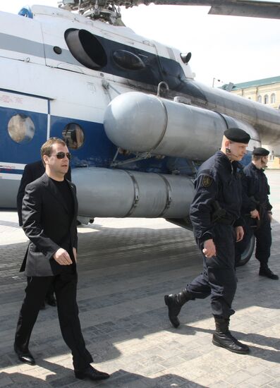 Dmitry Medvedev arrives in Makhachkala