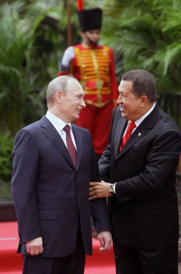 Welcome ceremony for Prime Minister Vladimir Putin in Caracas