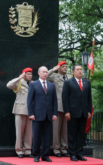 Welcome ceremony for Prime Minister Vladimir Putin in Caracas