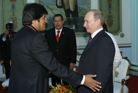 Vladimir Putin meets with Evo Morales